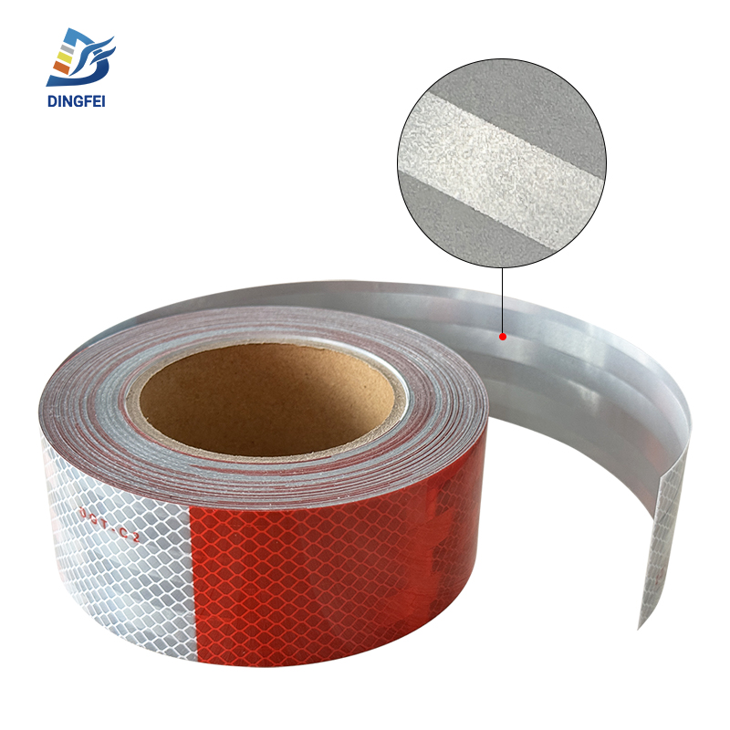 Red White DOT-C2 Metalized Reflective Tape for Trucks - 